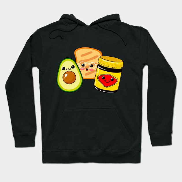 Vegemite and Friends - Vegemates - Cute Vegetarian Spread - Avocado - Toast - Australia Hoodie by NOSSIKKO